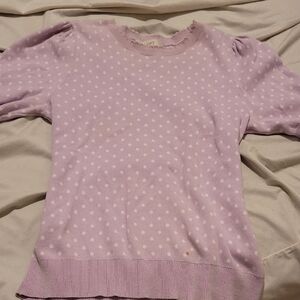 Loft Polka Dot Short Sleeve Sweater